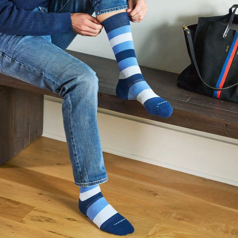 Everyday Men's Max Cushion Crew Primary Stripe Denim